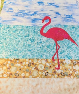 Beach Flamingo Wall Hanging 21 x 26 — Alma Sue's Quilts